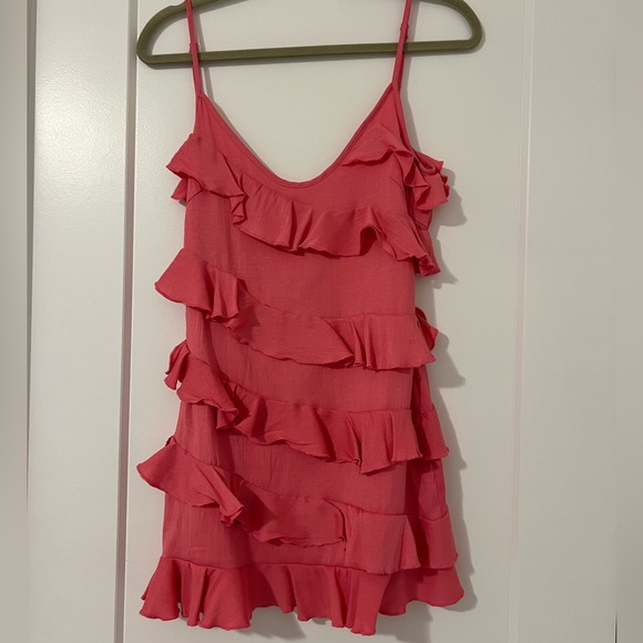 Lorna Luxe raine ruffle mini dress hot pink - Picture 2 of 6